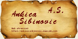 Ankica Sibinović vizit kartica